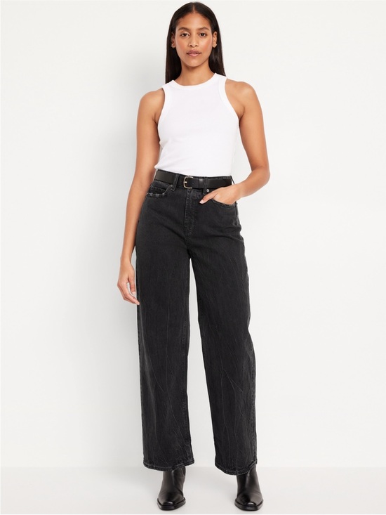 Old Navy Denim - Old Navy High-Rise Wide Leg Jeans in Black Wash